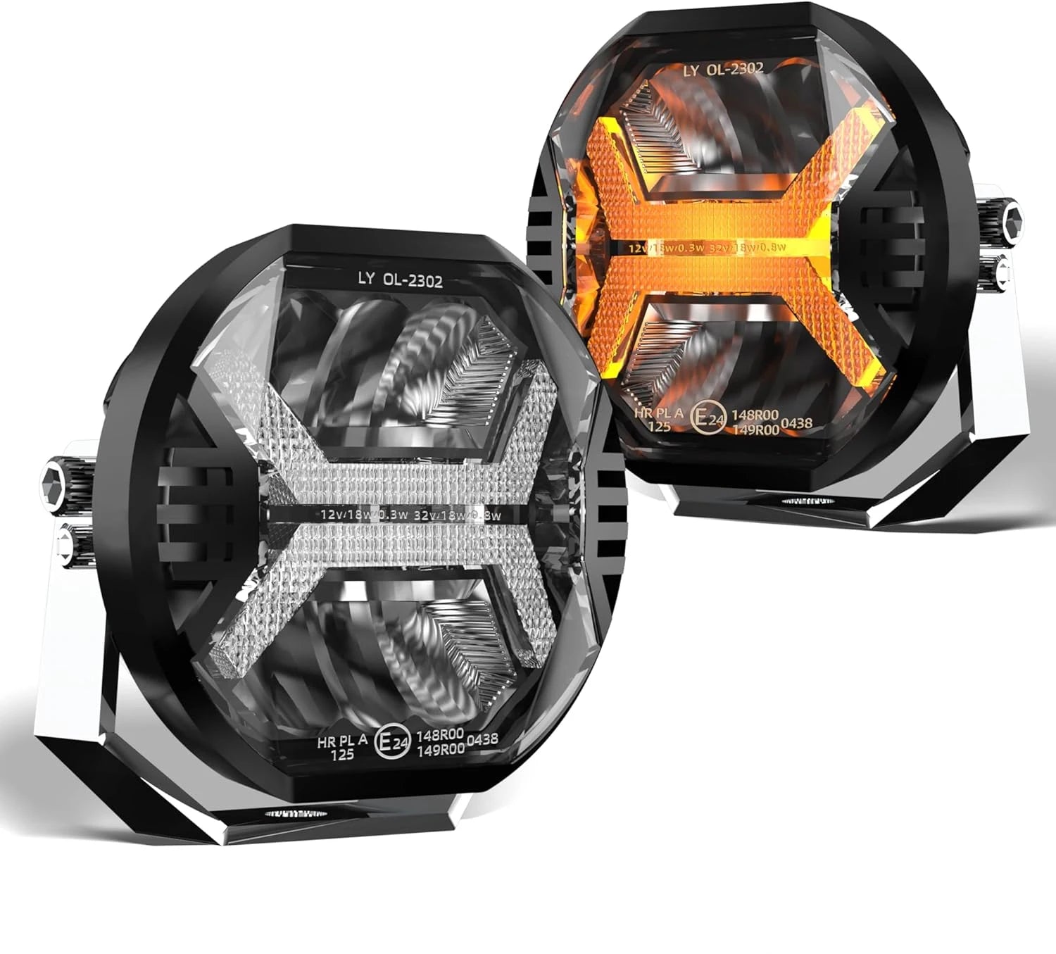 4-Inch (4 in / 102 mm) LED Work Light Amber DRL 9-32V Spot Beam - Off-Road Spotlight for Jeep Truck SUV ATV Boat Tractor