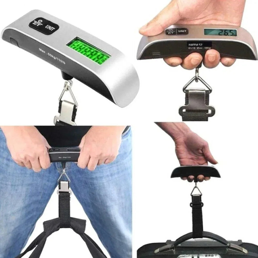 Digital Luggage Scale 110 lb / 50 kg Portable Handheld Hanging Baggage Scale with LCD