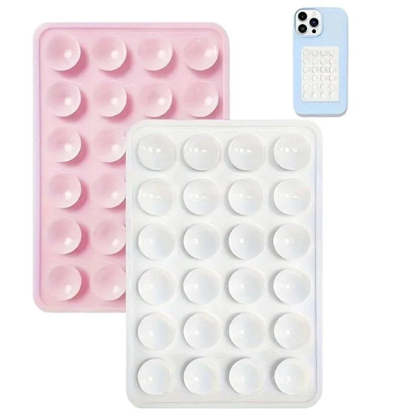 Silicone 24-Suction Phone Holder Mat Square Suction Cup Back Sticker Anti-Slip Wall Mount