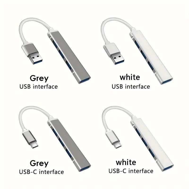 USB-C 4-Port OTG Hub Adapter Docking Station for Phones, 13/15-Inch Laptops & PCs