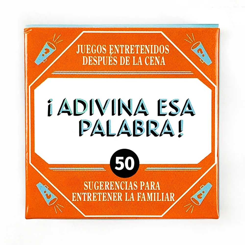 Spanish Mini Card Game Name That Word - 50 Cards for Family, Party & Camping