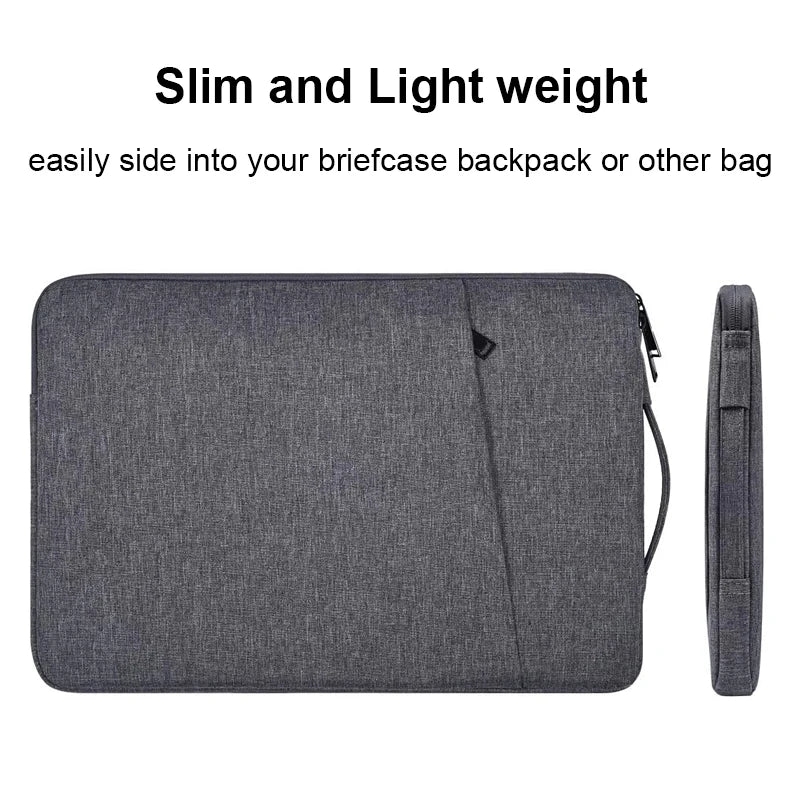 Waterproof Canvas Laptop Sleeve 13-15.6 inch (33-39.6 cm) Padded Zipper Notebook Case Slim Portable Handbag