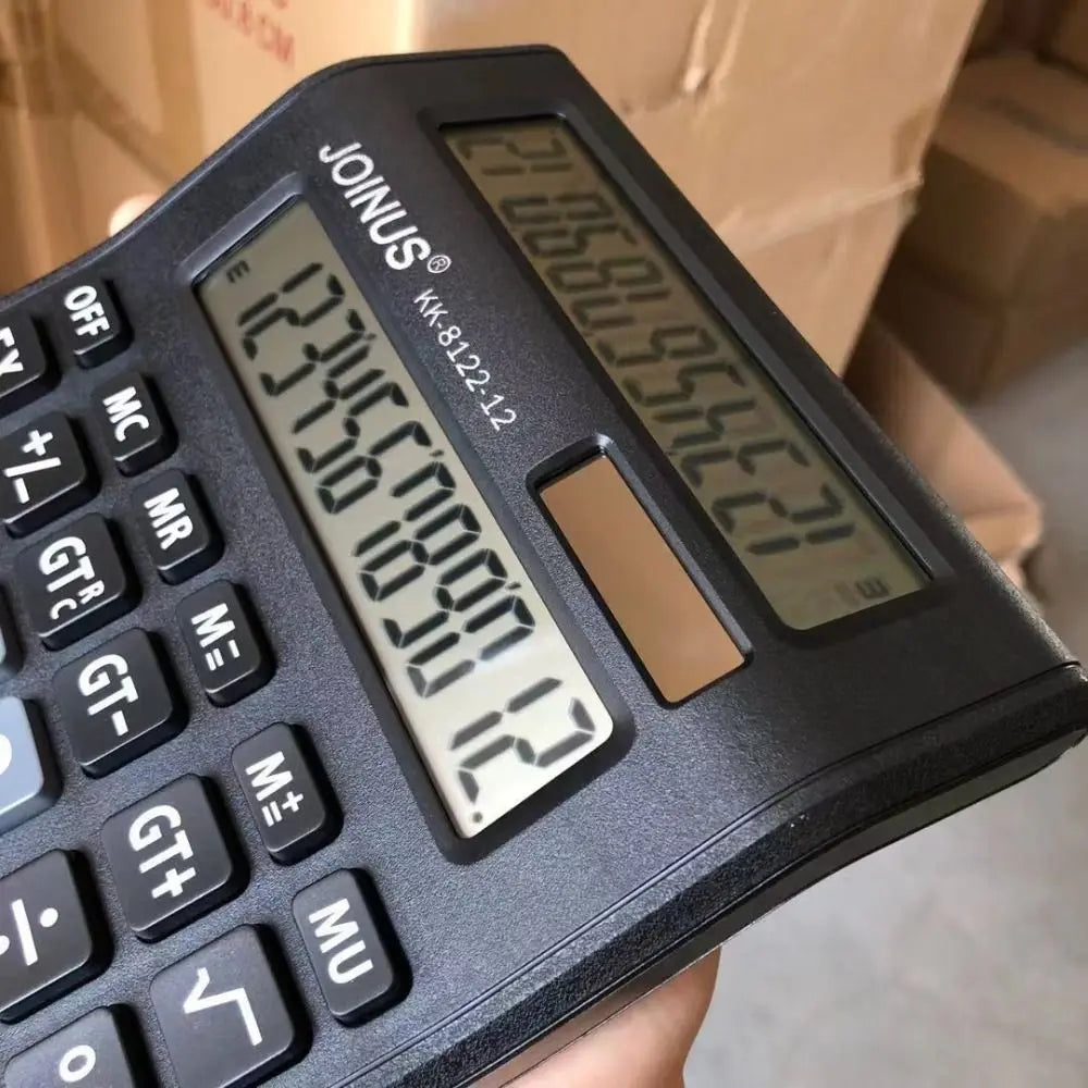 Solar Dual-Screen Desktop Calculator - Large Screen Financial Calculator, Solar + AA Battery Powered (8.27 x 6.02 x 1.38 in / 21 x 15.3 x 3.5 cm)