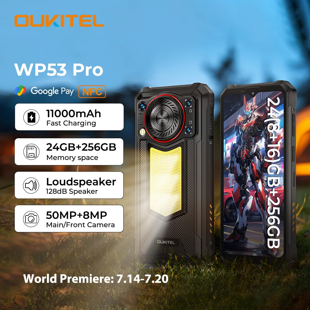 Rugged Android Smartphone 24GB+256GB | 11000mAh Battery | Android 15 | 6.52" (16.6 cm) HD | 50MP Dual Rear Camera