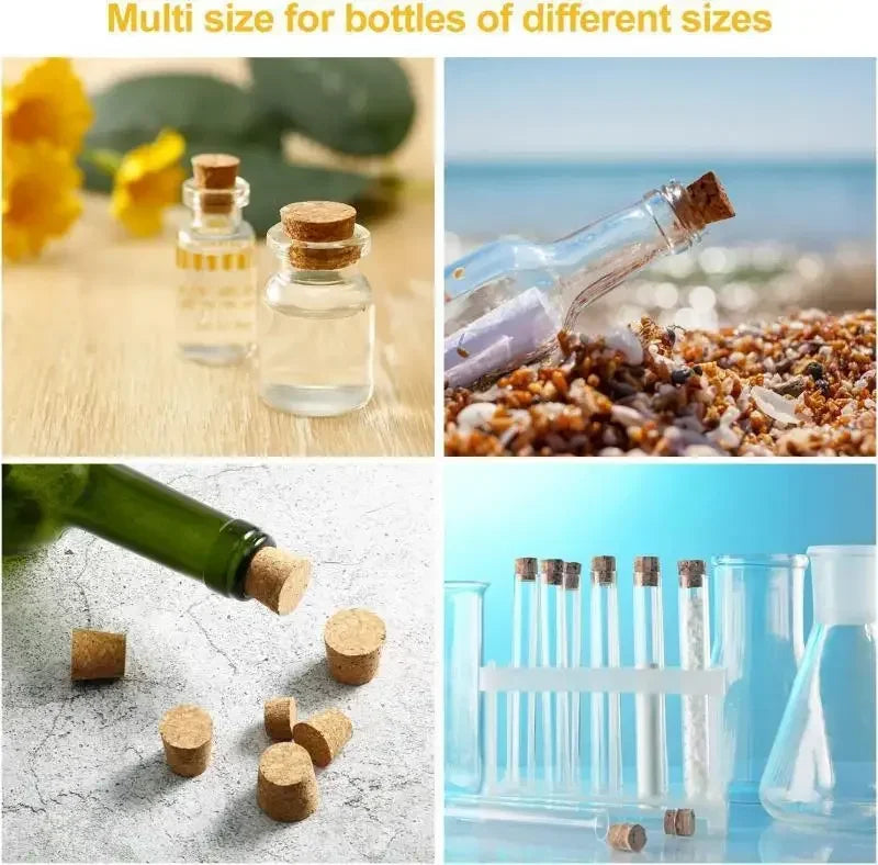 Wooden Conical Cork Stoppers - 5/10/20/50 Pack for Wine Bottles, Crafts & DIY