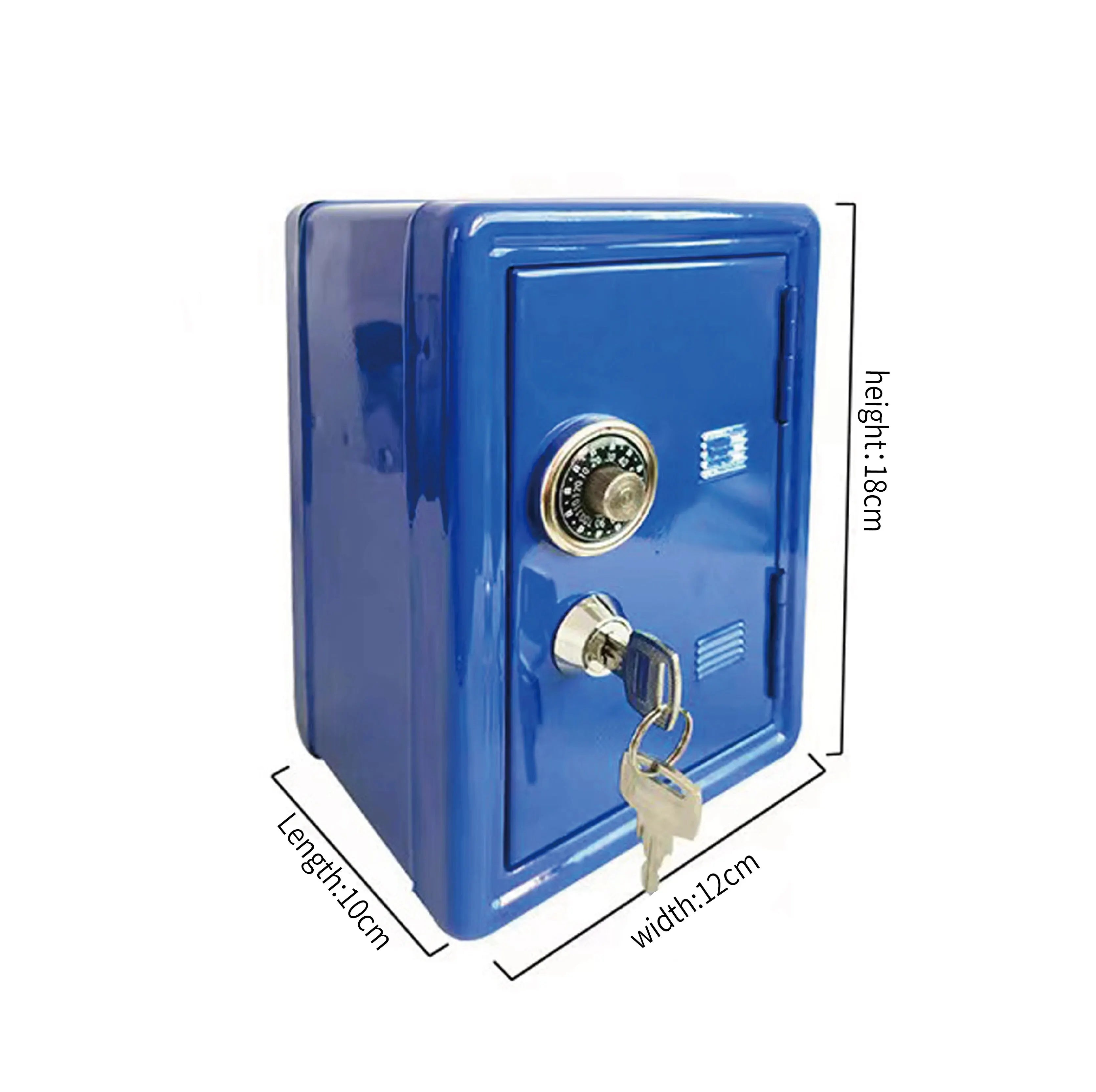 Mini Vertical Metal Safe Piggy Bank Desktop & Car Key Lock Box