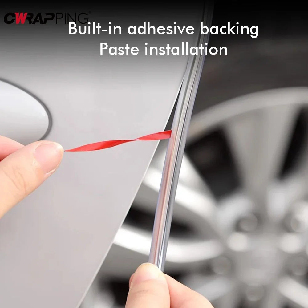 5 m (196 in / 16.4 ft) Transparent PVC Car Door Edge Guard Self-Adhesive Anti-Scratch Anti-Collision Strip