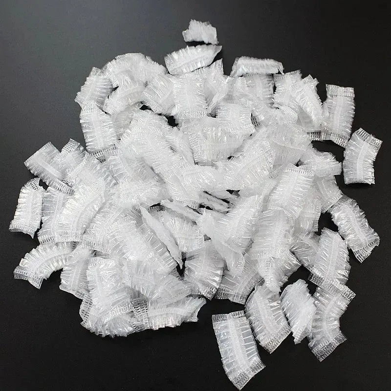 100-Pack Disposable Waterproof Ear Covers Earmuffs for Hair Dye, Shower & Salon – One Size Fits Most Adults