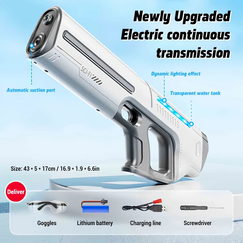Automatic Electric Water Gun Large Capacity Water-Absorbing Toy for Kids Summer Outdoor Water Battle Gift