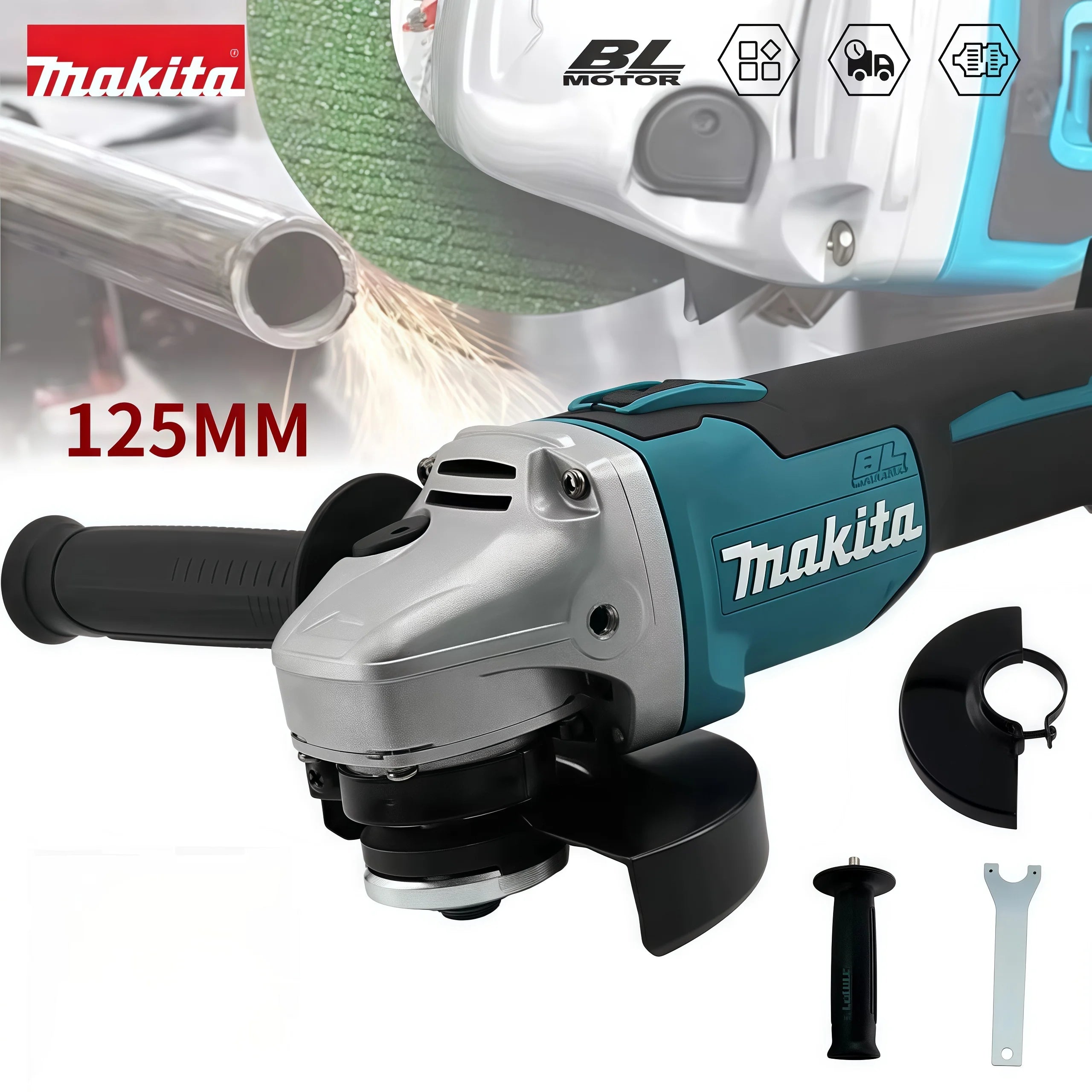 18V 5-Inch (125mm) Brushless Cordless Angle Grinder Rechargeable Lithium Cutting Polishing Tool