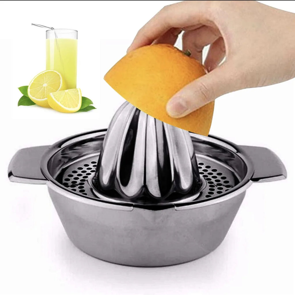 Manual Citrus Juicer 304 Stainless Steel - Portable Hand Press Squeezer for Lemon Orange Lime