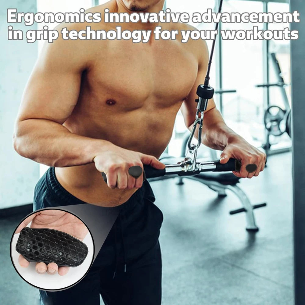 Anti-Slip Weight Lifting Grips — Ergonomic Fingerless Rubber Hand Protectors for Pull-Ups & Strength Training (Unisex)