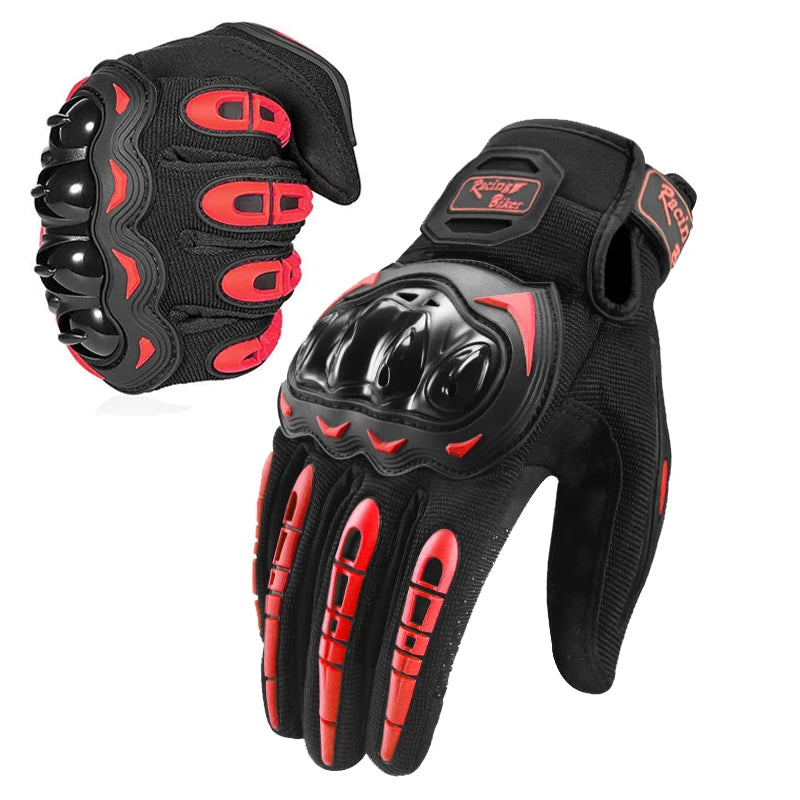 Motorcycle Racing Gloves Breathable Full-Finger Motocross Gloves with Knuckle Protection and Silicone Palm Grip, Unisex Sizes M-XXL