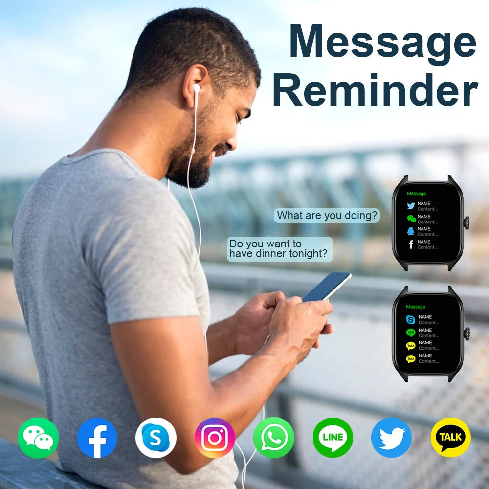 Bluetooth Smartwatch with Speaker — Answer Calls, Heart Rate & SpO2 Monitor, Calorie & Sleep Tracker, 2.01-inch Square Display