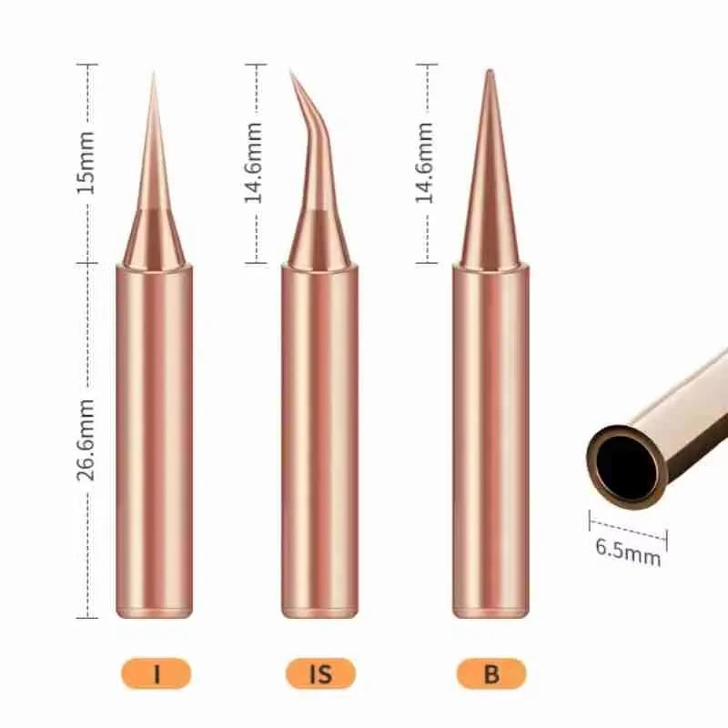 10-Piece Copper-Plated Soldering Iron Tips Set – High-Temperature Welding Tips for Electric Soldering Irons