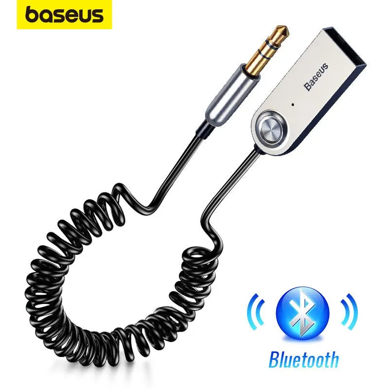 Car Aux USB Bluetooth 5.0 Adapter Cable — 3.5mm Aux Receiver, 45 cm–1.2 m (1.5–3.9 ft)