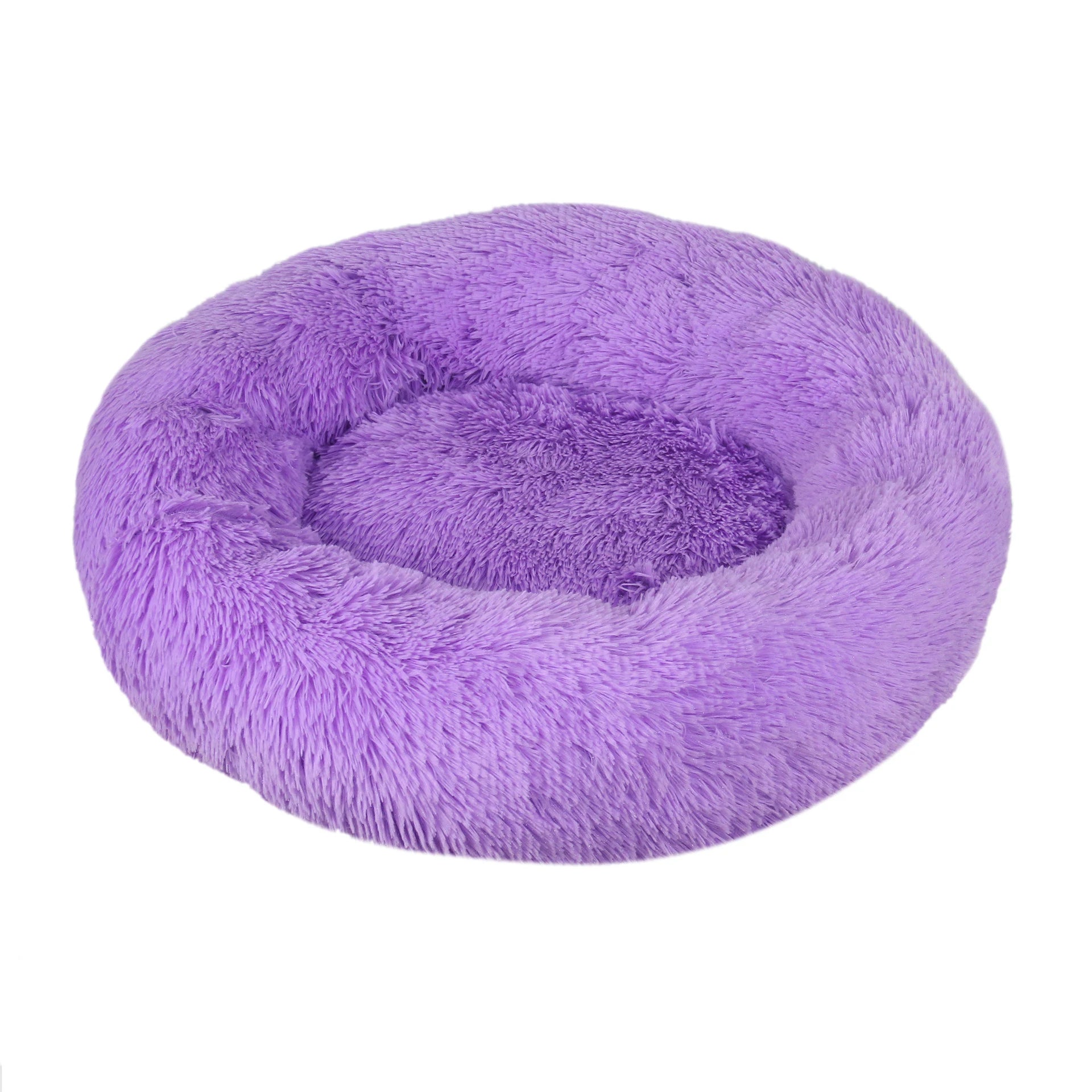 Round Plush Pet Bed 40–100cm (15.7–39.4 in) — Super Soft Long Plush Dog & Cat Bed, Winter Warm Nest