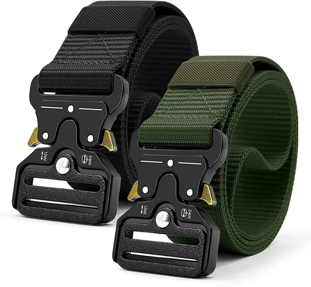 Men's Tactical Canvas Multi-Function Belt, Outdoor Adventure Waist Belt 1.5 in (3.8 cm)
