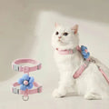 Adjustable Breathable Cat & Small Dog Harness with 120 cm (47 in) Leash, Escape-Proof Chest Strap S/M