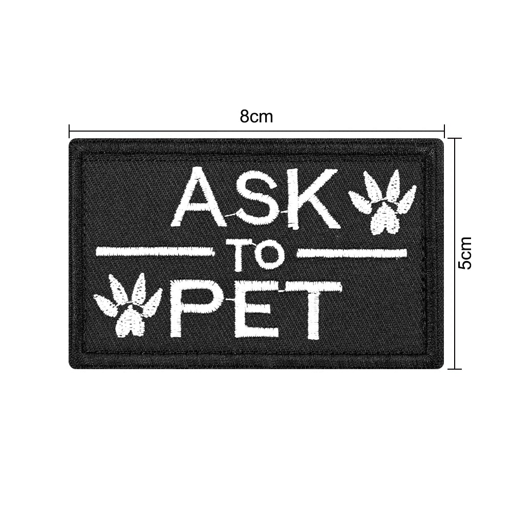1-Pack Removable Embroidered Service Dog Patch – Tactical ID Patch for Harness, Vest & Leash (Fits Dogs & Cats)