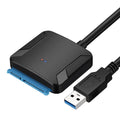 SATA to USB 3.0 Adapter Cable for 2.5 in (63.5 mm) / 3.5 in (88.9 mm) SSD HDD SATA III with UASP Support and 12V Power Adapter