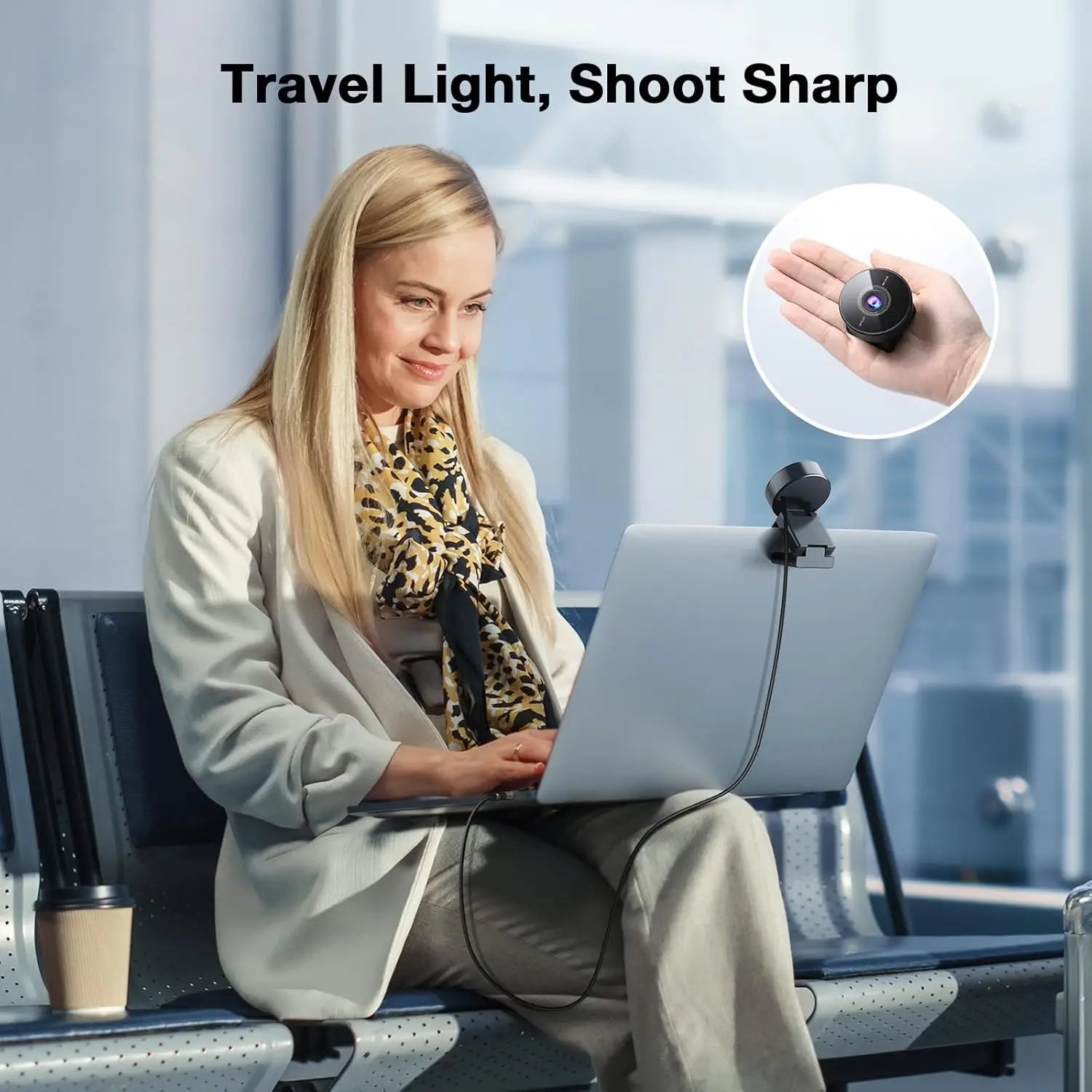 4K UHD USB Webcam with Built-In Microphone — 1080P/60fps HD Mini Camera for PC, Laptop & Desktop