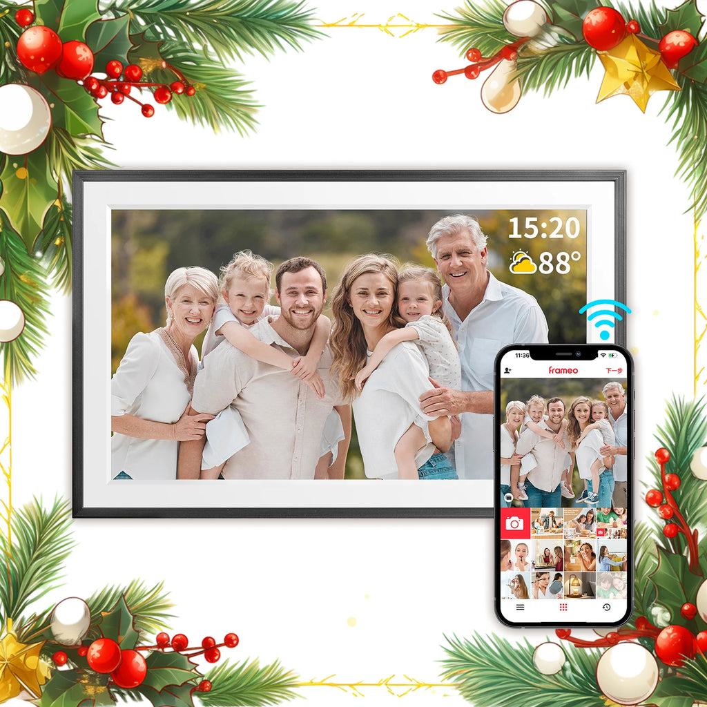15.6-inch (39.6 cm) WiFi Smart Digital Photo Frame 1920x1080 Full HD IPS Touchscreen, 32GB Storage
