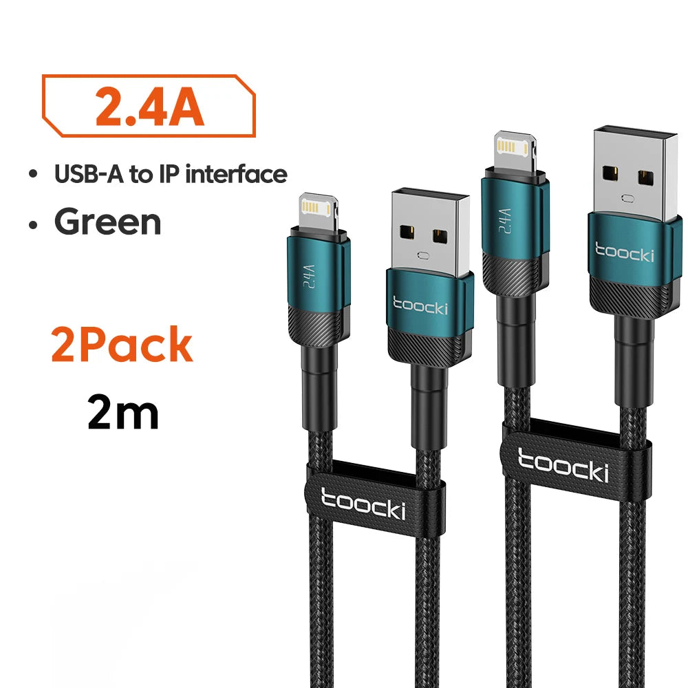 USB-A to Lightning Fast Charging Cable for iPhone & iPad — 2.4A Aluminum Alloy Data Sync Cord