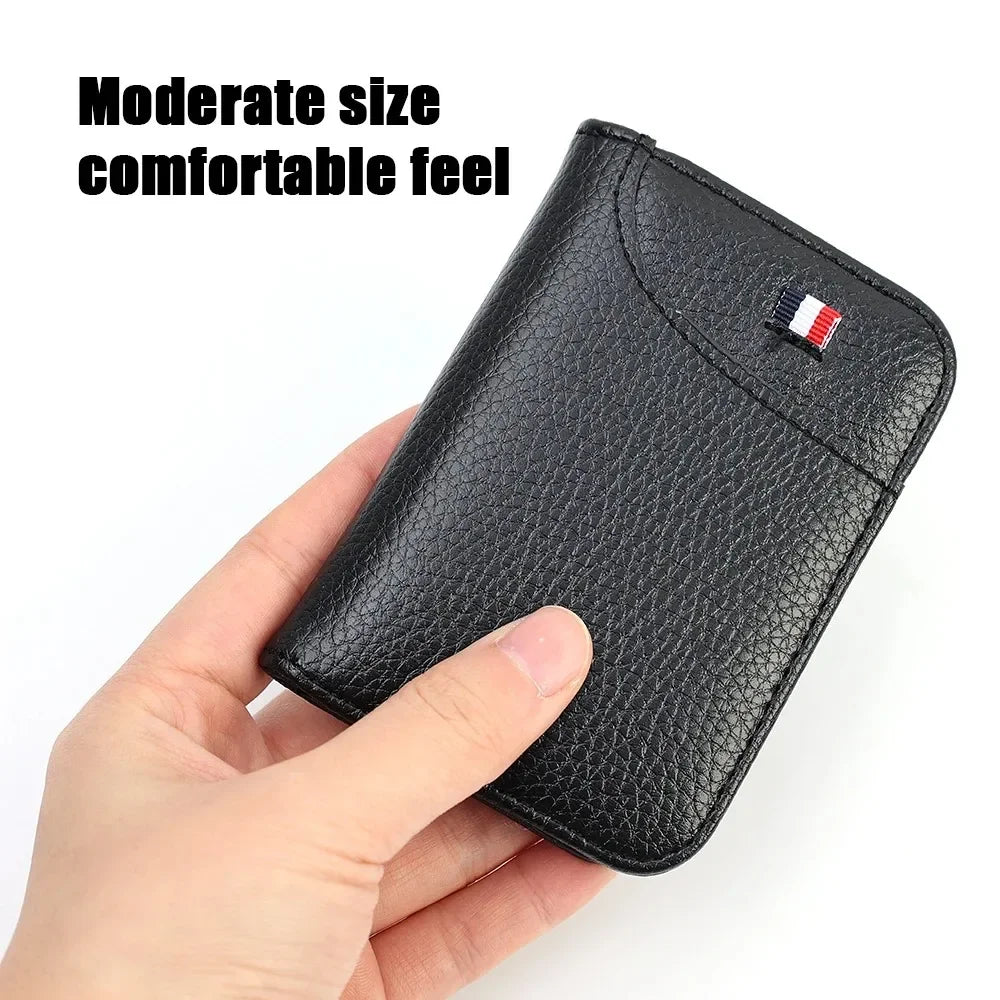 Slim PU Leather 9-Slot Card Holder Wallet - Mini Thin Credit Card Wallet for Men & Women
