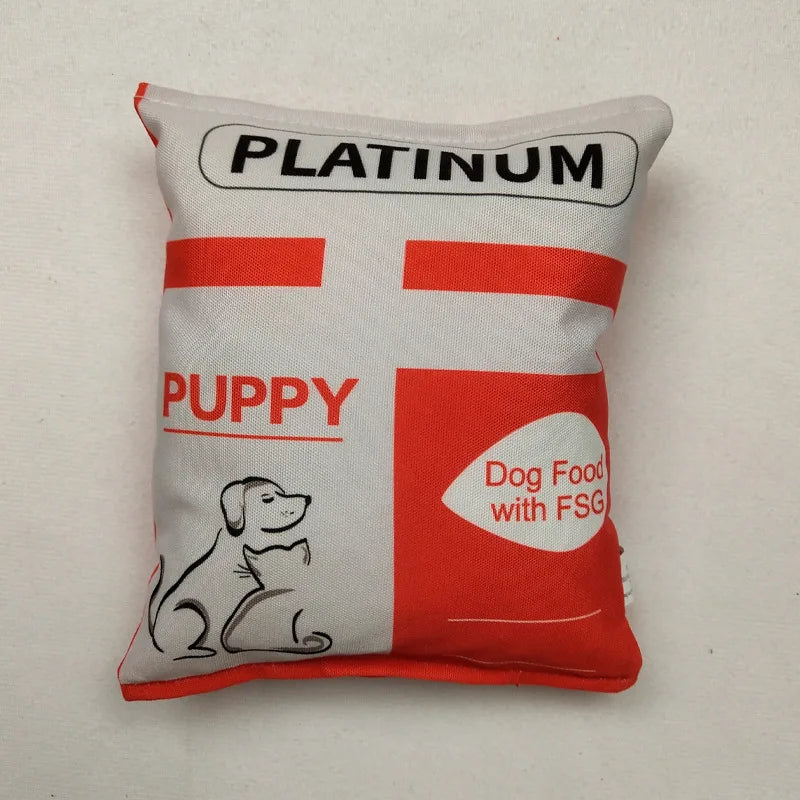 Plush Crisps Squeaky Dog Toy – Bite-Resistant Chew & Dental-Cleaning Toy for Puppies and Small to Medium Dogs