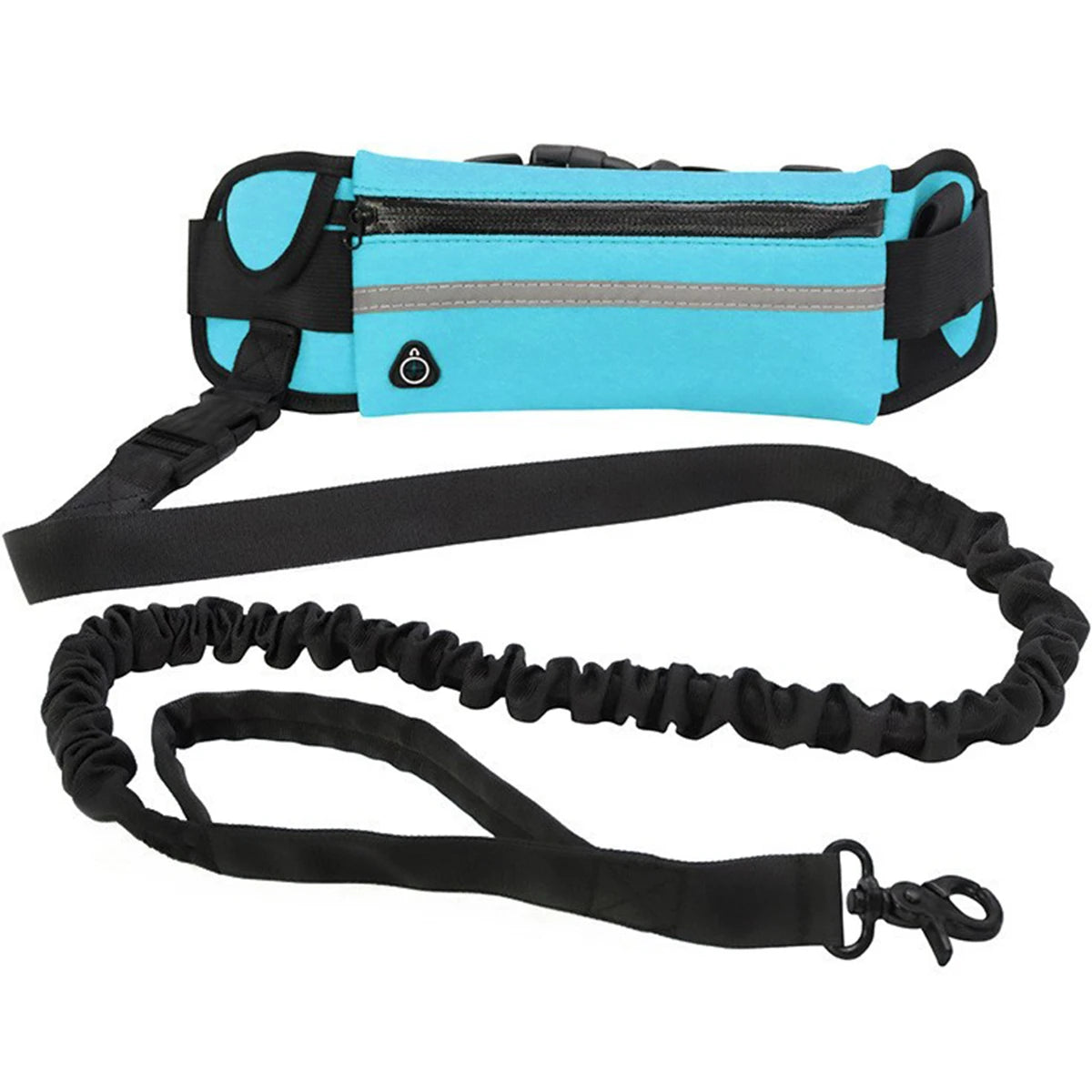Hands-Free Reflective Retractable Dog Leash with Waist Bag 8M (26ft) Adjustable 27–55in Elastic Belt for Running & Walking