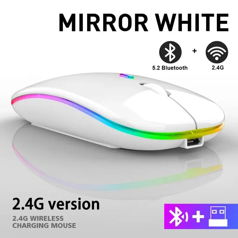Wireless Bluetooth Gaming Mouse - RGB LED Backlit Rechargeable Ergonomic Mouse, Up to 3600 DPI for PC & Laptop