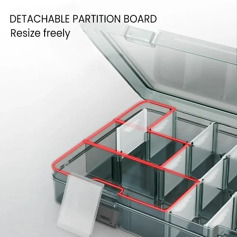 Plastic Parts Storage Box with Adjustable Dividers – Small Parts Organizer for Screws, Bolts, Electronic Components & Drill Bits