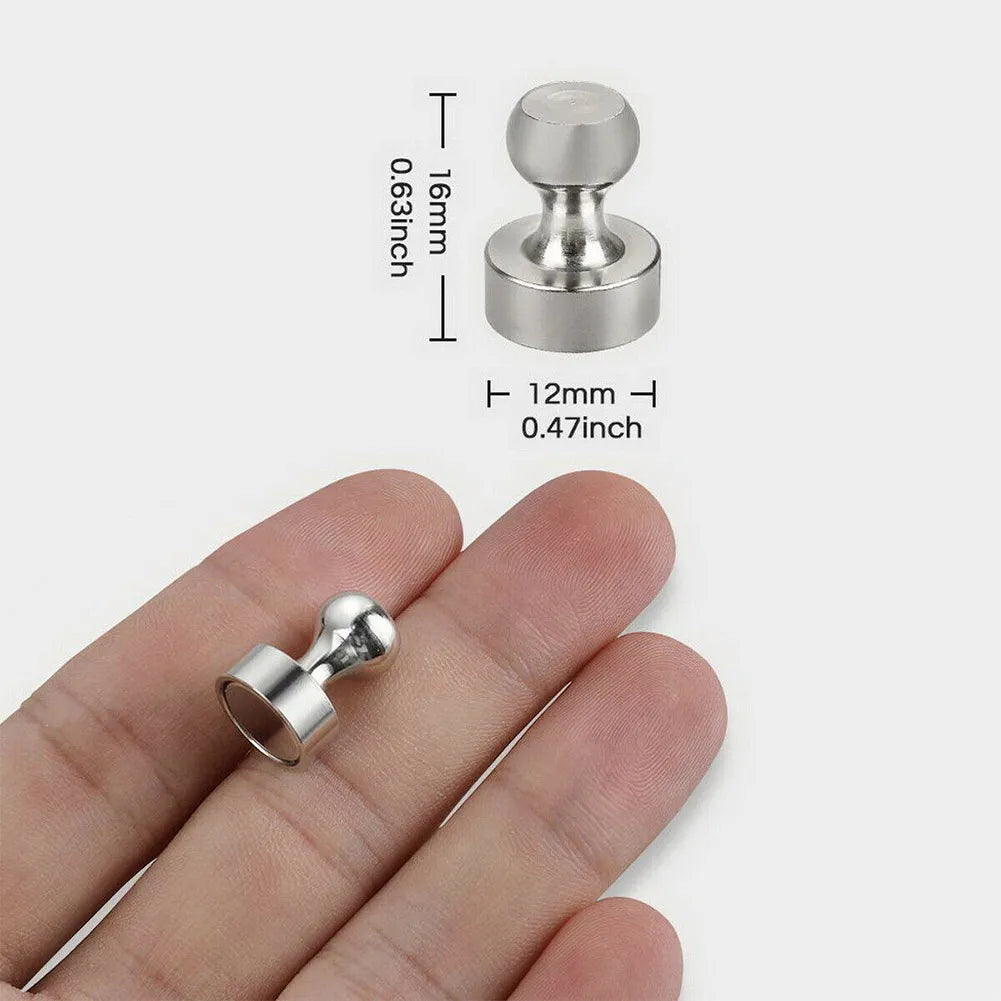10/20-Pack Neodymium Cone Magnetic Push Pins — Strong Fridge & Magnetic Board Magnets with Portable Storage Case