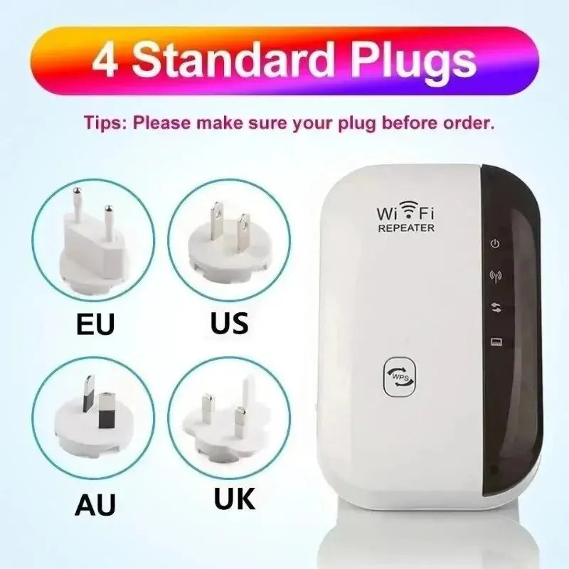 Mini WiFi Extender 300Mbps 2.4GHz Wireless Signal Booster - Compact Plug-In Range Repeater & Access Point