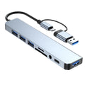 8-in-1 USB Hub Docking Station with USB-C & USB-A, SD/TF Card Reader and 3.5mm Audio Jack for Laptop Tablet Phone
