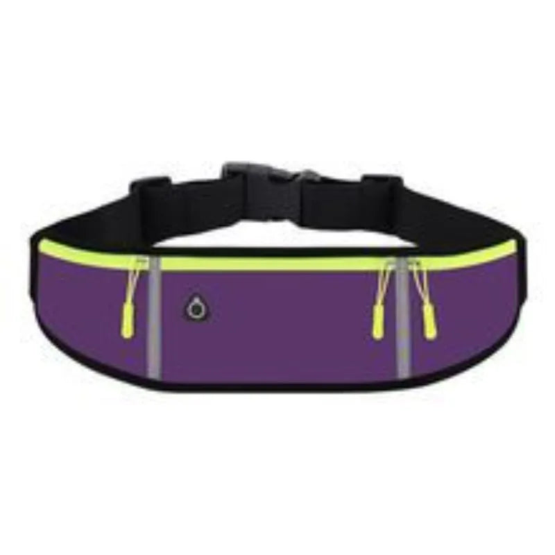 Lightweight Running Waist Bag with 3 Waterproof Pockets – Phone & 350ml Water Bottle Holder, Reflective, 41×11 cm (16.1×4.3 in)