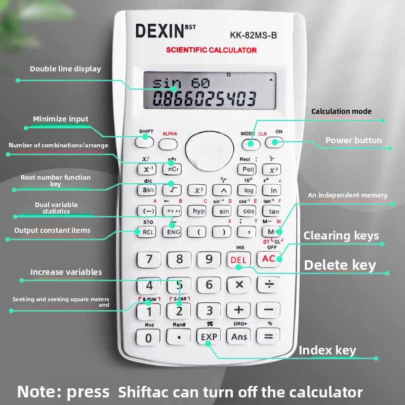 Scientific Student Calculator for Exams & Accounting Functions, Portable Classroom Calculator