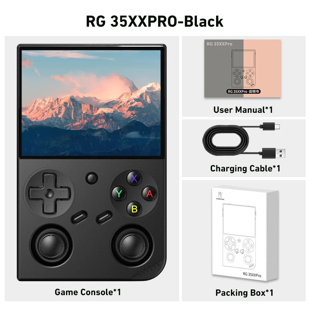 3.5-Inch IPS Retro Handheld Game Console 64GB Linux Emulator with Mini HDMI, Bluetooth & 3200mAh Battery