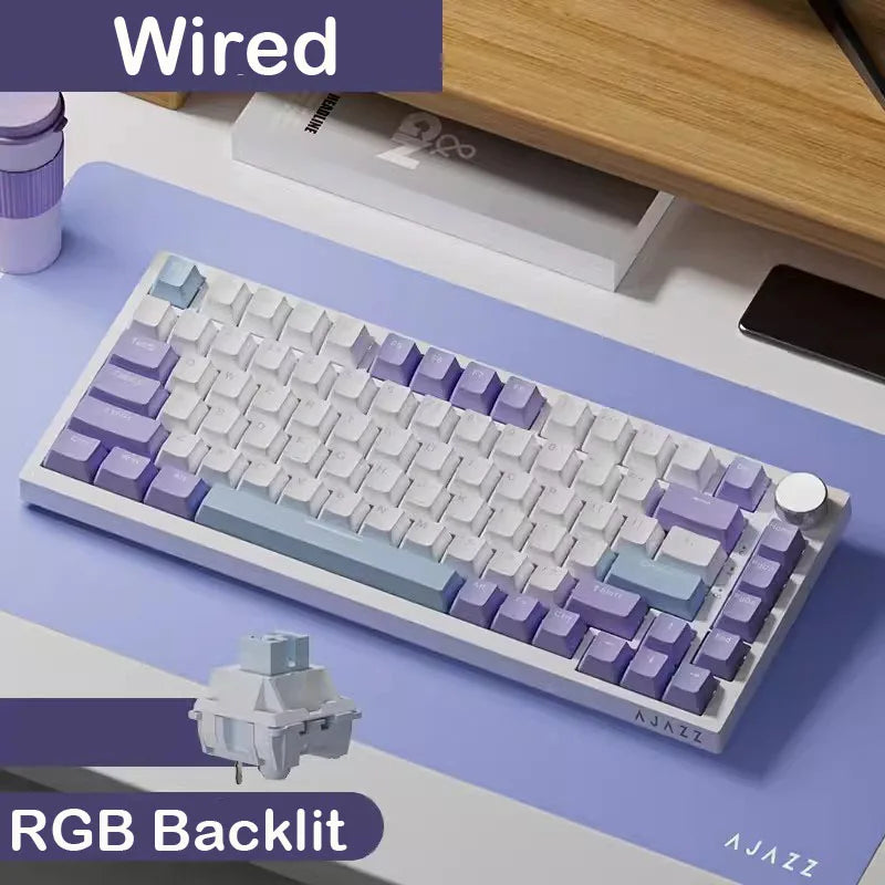 75% Hot-Swap Mechanical Gaming Keyboard, 82-Key Compact Layout, Hot-Swappable Switches, Tri-Mode 2.4GHz/Bluetooth/USB-C, RGB Backlight
