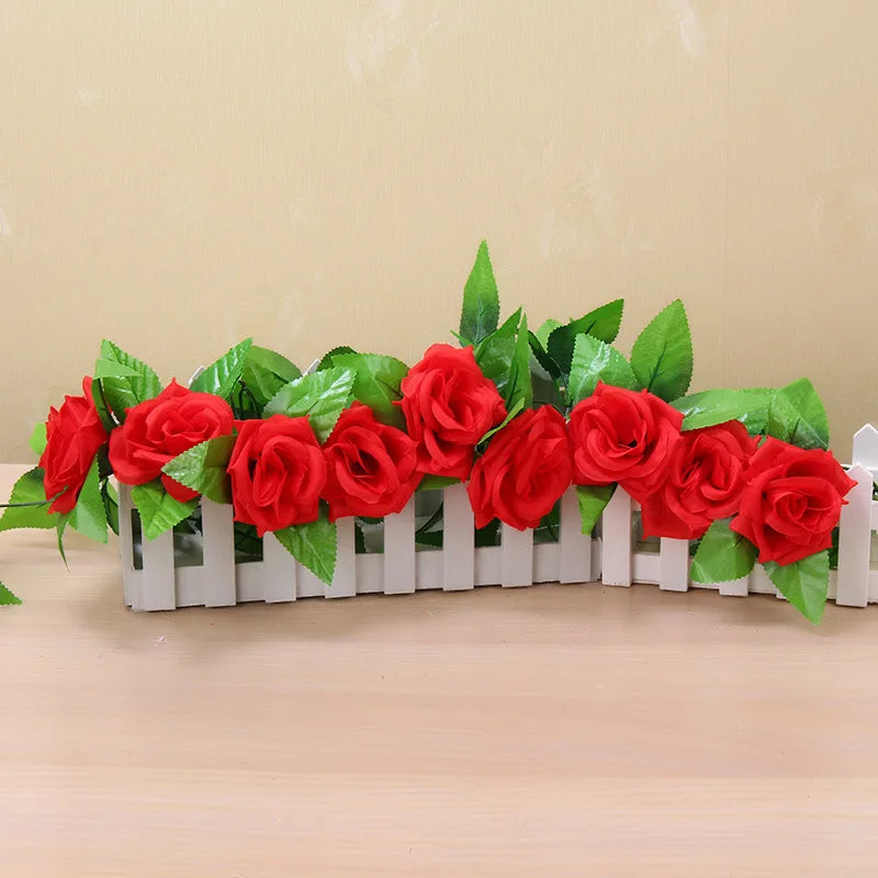 250 cm (98.4 in) Rose Artificial Flower Garland – Faux Rose Vine for Wedding, Christmas, Home & Garden Arch Decor
