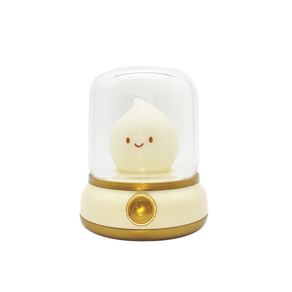 Kerosene-Style LED Night Light Flameless Candle — USB Rechargeable Dimmable 2-Mode Lamp for Bedroom & Camping