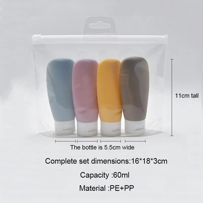Refillable Travel Bottles Set 60ml (2 fl oz) – Leakproof Travel Toiletry Containers for Shampoo, Lotion & Cosmetics