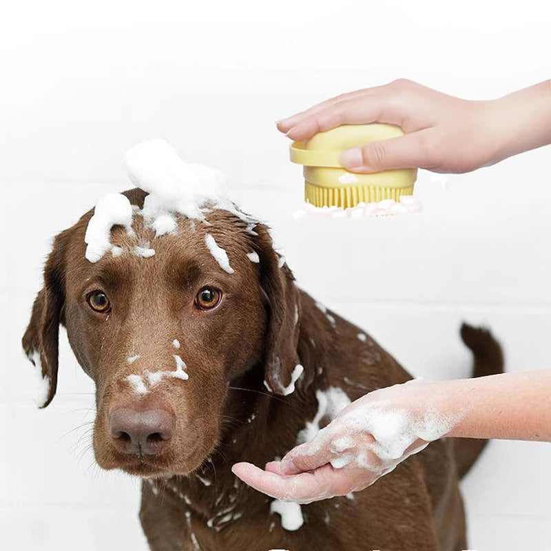 Silicone Pet Bath Massage Glove — Soft Grooming Brush for Dogs, Puppies & Cats