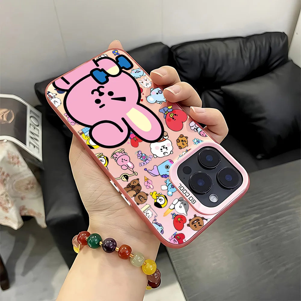 Cute Cartoon Phone Case for iPhone – Matte Silicone Anti-Fall Shockproof Protective Cover
