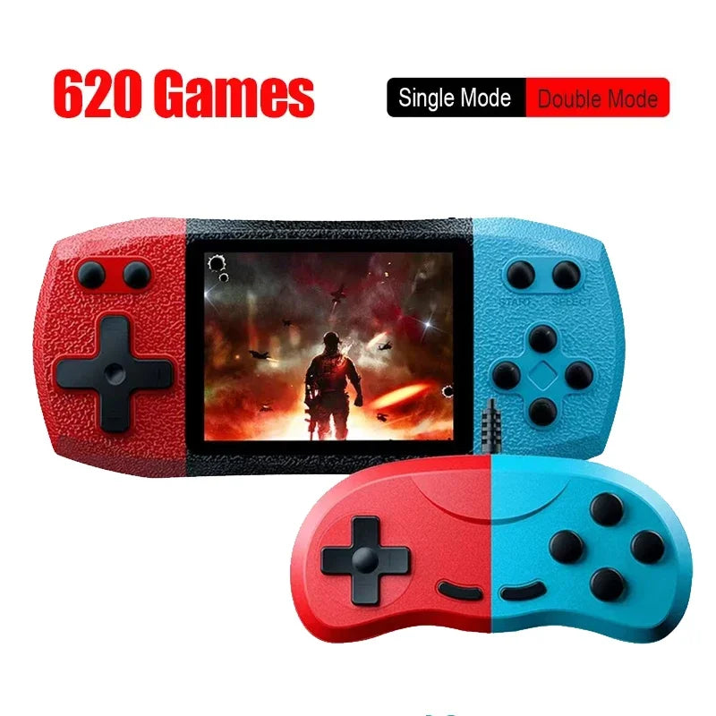 2.4-Inch Retro Handheld Game Console — 620 Classic Games, Rechargeable Portable Player with AV Output & 2-Player Support
