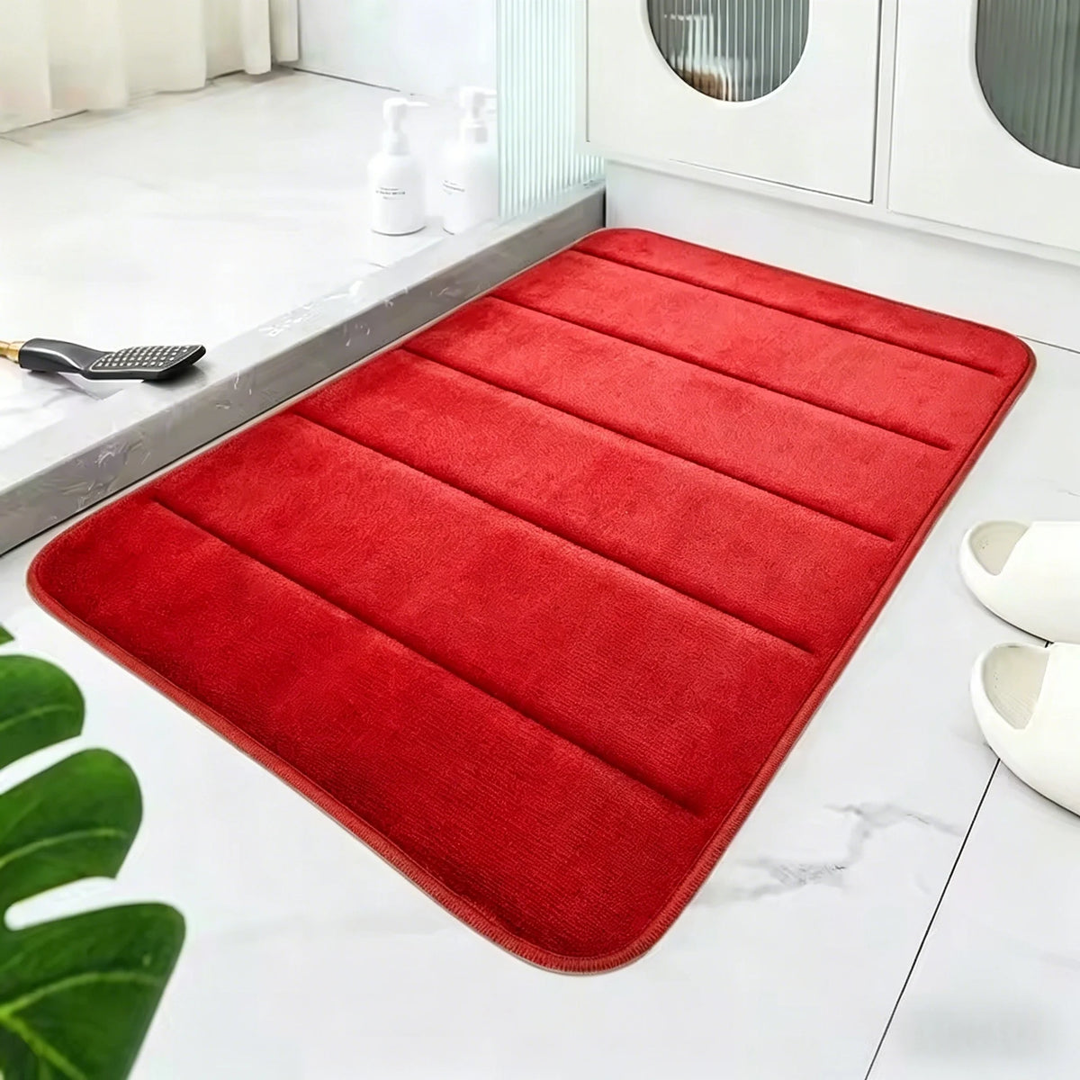 Memory Foam Bath Mat - Super Absorbent Non-Slip Bathroom Rug for Bathtub & Shower