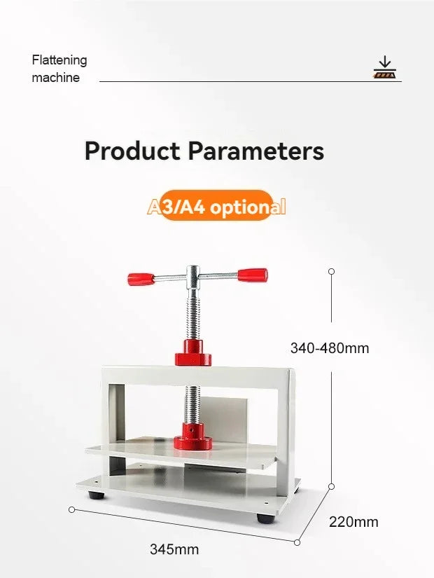 Manual A4 Flattening & Paper Pressing Machine for Book Block, Cardboard and Voucher Binding