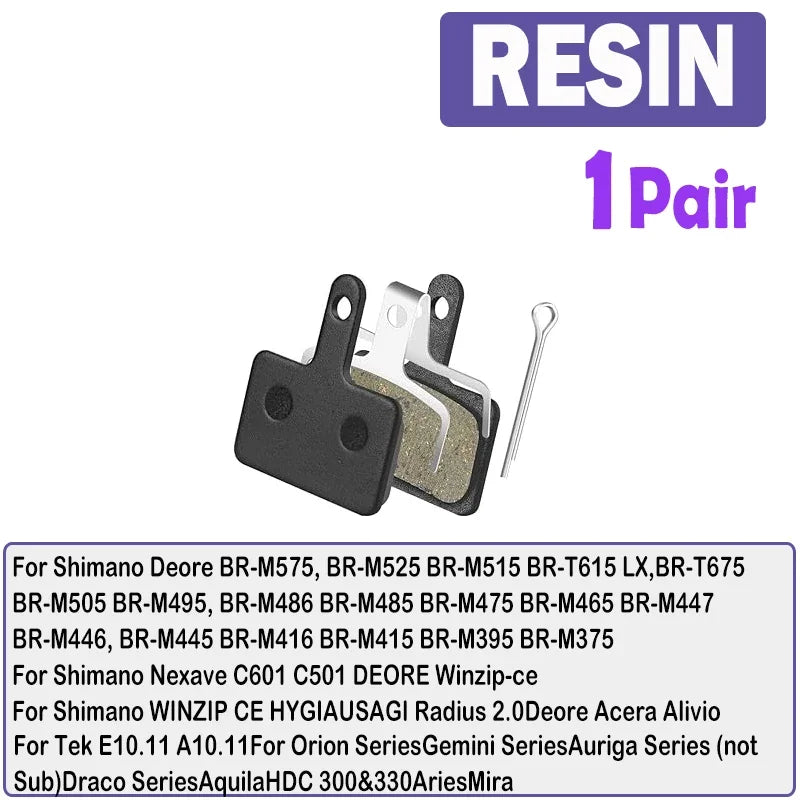 Resin Hydraulic Disc Brake Pads – Wear-Resistant MTB Brake Pads, Universal Fit for Hydraulic Disc Calipers