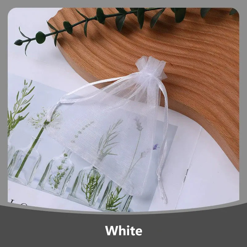100-Pack Organza Drawstring Bags Assorted Sizes (7x9, 9x12, 10x15, 13x18 cm / 2.8x3.5, 3.5x4.7, 3.9x5.9, 5.1x7.1 in) - Jewelry & Gift Pouches for Wedding Party